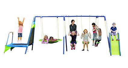 The Mountain View Metal Swing Set by Sportspower is best multiplay swing set