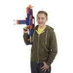 boy playing with nerf gun