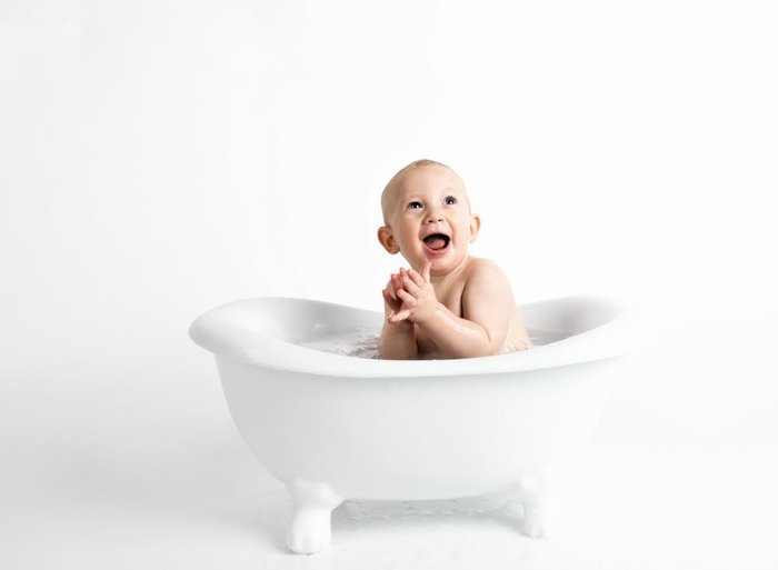 white baby bath