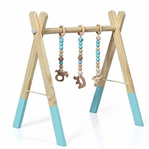 BABY JOY Portable Wooden Gym