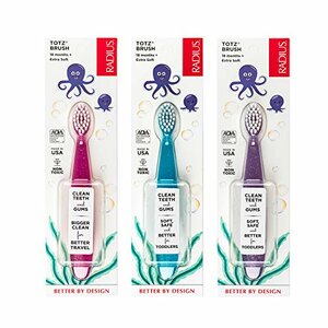 RADIUS Toddler Toothbrush, Extra Soft, 3 Pack