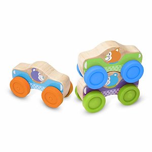 Melissa & Doug Wooden Animal Stacking Cars