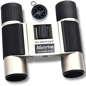 Merytes 10x25 Portable High Definition Binoculars with Compass