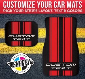 SnappyPrinting Customizable Racing Stripe Car Mat