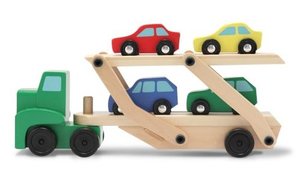 Melissa & Doug Car Carrier Truck and Cars Wooden Toy Set